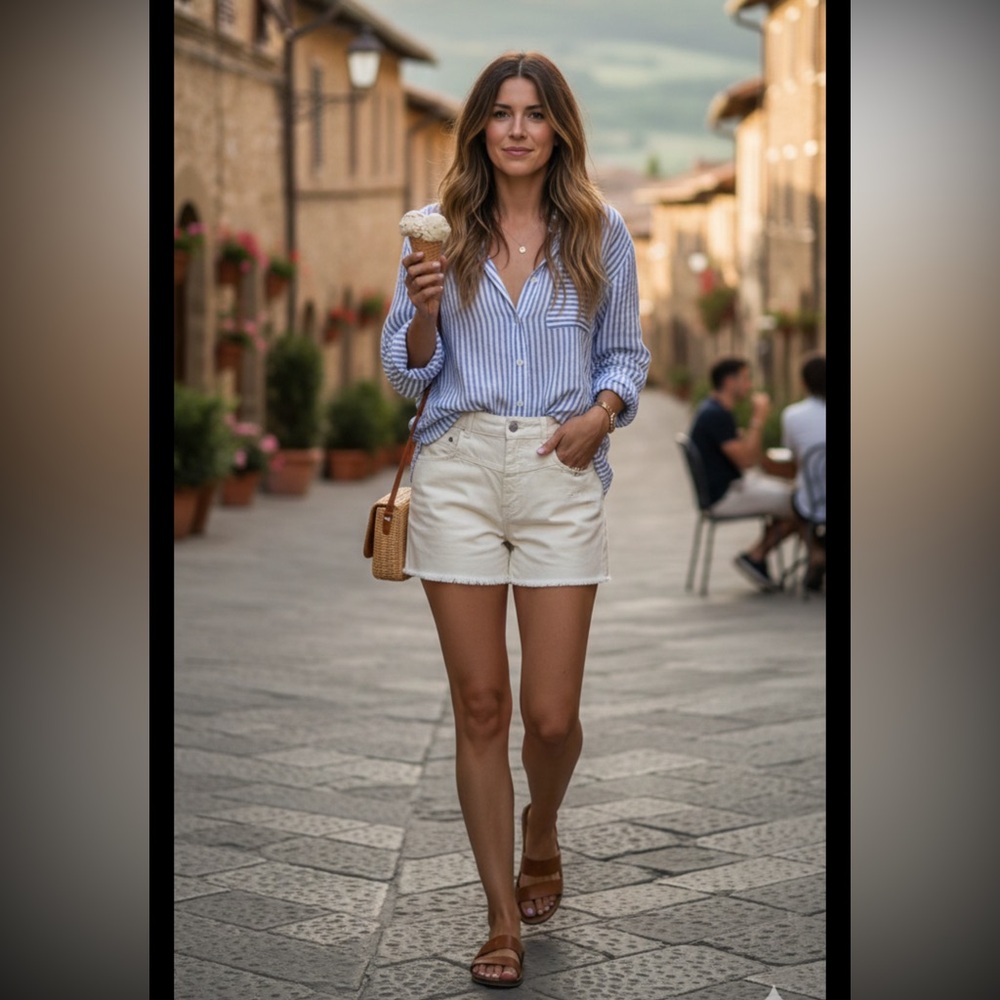 Closed A better blue jocy x shorts creme size 26 Organic Cotton Italy neutrals